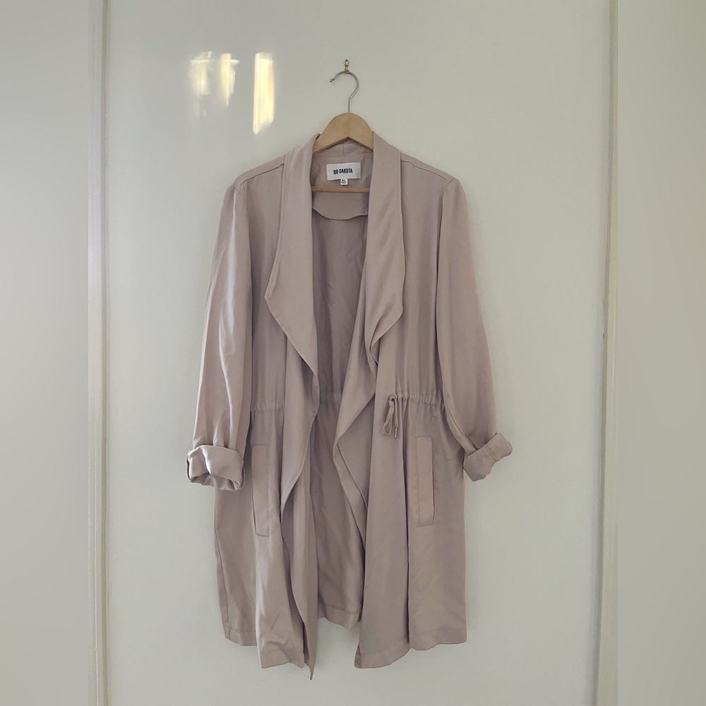 BB Dakota Waterfall Trench Coat in Pale Pink